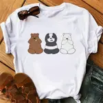 CUTE THREE BEARS T-SHIRTS可愛卡通三隻小熊女裝短袖T恤女夏季MOXUAN888女生短袖大T恤女女