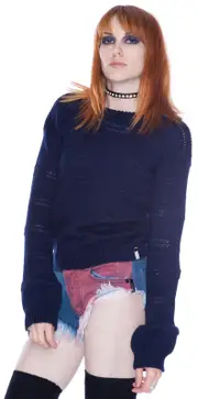 [One Teaspoon] Stow Away Crew Neck Knit Top