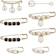 8 Pieces Cardigan Clips Pearl Brooch, Waist Tightener Clips, Modesty Pins For Cleavage, Dress Clips To Stop Gaping, Shawl Pin Cinch Clip Scarf Pins, Women's Brooches & Pins