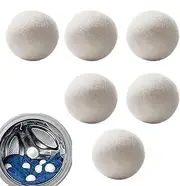 Wool Balls for Dryer - Natural Fabric Softener Set of 6 - Dryer Balls Laundry Reusable Reduce Clothing Wrinkles, Drying Clothes Faster