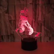 Colorful Night Ligh 3D Snowboarding LED Desk Lamp Touch Room Decor Gift Lamp t