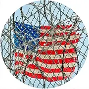 Slipmat Slip Mat Scratch Pad Felt for Any 12" LP DJ Vinyl Turntable Record Player Custom Graphical - Flag Caged Patriot