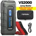 Topdon VS2000 12V 2000A Auto Car Jump Starter Battery Booster Box Power Bank