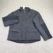 NEW Y2K Tommy Hilfiger Full Zip Jacket Mens XXL 2XL Wool Blend Gray Black Coat