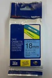 Brother P-Touch TZe-541 18mm Thermal Label Tape Plastic Black on Blue 8m
