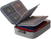 3-Layer Waterproof Important Document Storage Box, Portable File Organizer with Lock, Zipper, Handle for Travel, Home