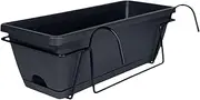 17'' Heavy Duty Railing Planter Box, Outdoor Hanging Planter with Drainage Holes, Balcony for Garden, Porch, Breathable Design
