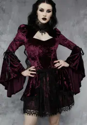 [Widow] Wine Tempting Enchantress Velvet Dress