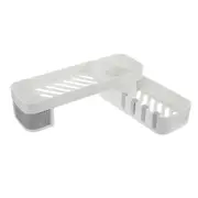Large Capacity Foldable Multi-Angle Installation Punch-Free Bathroom Wall Hanging Storage Baskets Bath Shelf Rotatable White-Grey Colour