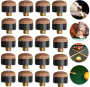20x Brown Quality Soft Pool Snooker Billiards Cue Tips Screw On Type 10mm