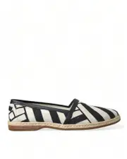 Striped Canvas Espadrilles with Leather Detailing