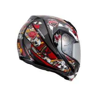 【SOL Helmets】SM-3可掀式安全帽 (惡天使_黑/紅橘) ｜ SOL安全帽官方商城