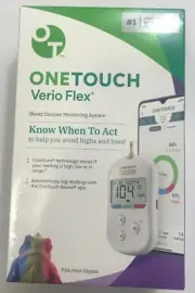 One Touch Verio Flex Meter Blood Glucose Monitoring System Kit EXP 7-31-2029