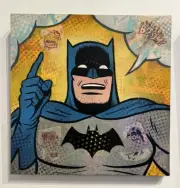 “Vintage Batman No. 9” Dr. Smash Pop Art Surrealism Original Painting Rare