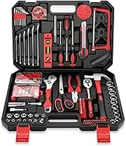 Sundpey Home Tool Kit 257-PCs - Household Basic Repair Tool Set for Men Women - General Hand Mechanic's Tool Set & Screwdriver Set & Wrench Set & Socket & Portable Tool Box Storage Case for Apartment