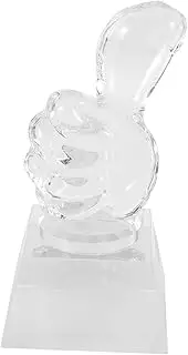 Yardwe Thumb Shaped Crystal Trophy Cup for Boys and Girls Personalized Staff Association Football Basketball Dance Trophy Cup