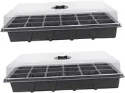MOBUTOFU Plant Germination Tray 2pcs Plant Germination Box with 24 Holes Adjustable Lid for Easy Use Storage