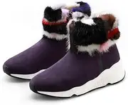 Womens Ladies UGG NOCK Boots Water Resistant Premium Sheepskin Wool Insole Casual Zipper Sneakers Shoes Grey Chestnut Navy Purple Four Color Size 4L 5L 6L 7L 8L 9L