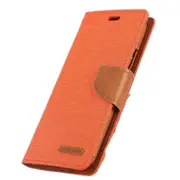 Denim Texture Horizontal Flip Leather Case For Iphone Xr With Holder and Card Slots and Wallet (Orange)