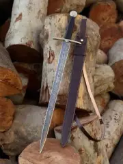 Custom Handmade Damascus Steel Viking Sword | Hunting Sword | 36" Long Sword