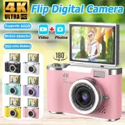 2.4'' Digital Camera 16-64GB HD 4K 48MP 180° Flip LCD Screen 8X Zoom Anti-Shake