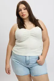 White Singlet Top Rib Jersey