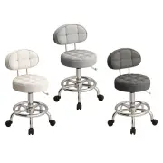 Salon Stool Round Rolling Stool with Wheels with Back Task Chair Swivel Stool