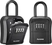 Key Lock Box, Portable Combination Lockbox Wall-Mounted Key Storage Box for Hous