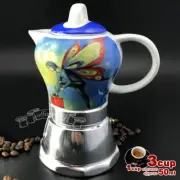 Porcelain Ceramic Italian Stove Top Espresso Coffee Maker 3cups 200ml Fairy