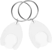 FOYTOKI 2pcs Metal Keychain Trolley Token Holder Compact Keyring Ornament for Shopping Carts and Lightweight Design for Everyday