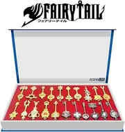 [econoLED] Fairy Tail, Rulercosplay Fairy Tail Lucy Set Golden Zodiac Keys + Chain for Children Kids Gifts
