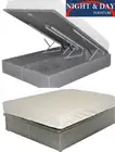 Brand New Storax Gas Lift His & Her Storage Double Bed Ensemble Base Cement