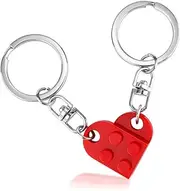 [BOBIPRO] Couples Matching Stuff Gifts - Red Heart Keychain, Matching Couple Heart Keychains Decorations Christmas Valentines Day Gifts for Boyfriend Girlfriend, Red