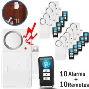 10PCS Wireless Window Door Burglar Magnetic Sensor Remote Control for Home/Shop