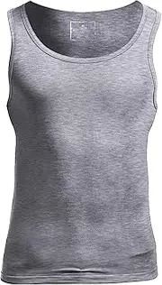 [Generic] Men's Compression Soft Cotton Blend Tank Top Workout Fitness Sleeveless Comfort Tee Crew Neck Bodybuilding Tanks