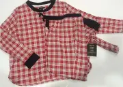 Simply Vera Wang Womens Soft Knit Pajama Lounge Set Red Plaid XL