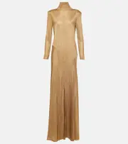 [Tom Ford] Tom Ford Turtleneck jersey gown UK 16 gold