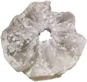 Retro Style Large Lace Hair Ring - Mesh Bowel Ring for Low Ponytail - Rubber Tendon Tie Hair Accessories(White)