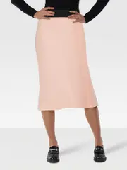 Pink Straight Midi Skirt