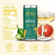 Avec Drinks Jalapeño & Blood Orange Mixer 8.45 Oz - 2 Can