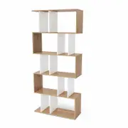 HelloFurniture White & Oak 5 Tier Bookcase