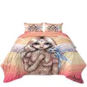 Making a Wish Angelic Fairy and her Pixie Friend Coverlet