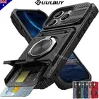 For iPhone 16 15 14 13 11 8/7 Case Shockproof Heavy Duty Card Slot Wallet Cover