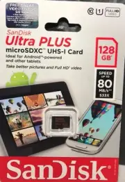 SanDisk - Ultra Plus 128GB microSDXC Class 10 UHS-1 Memory Card - Black