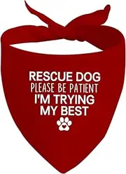 JXGZSO 1 Piece Resue Dog Trying My Best/Pardon My Manners Dog Bandana Give Space Rescue Dog Bandana (Trying My Best)