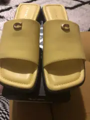 COACH FLORENCE SANDAL LEATHER Sz 8 SLIDES WOMEN'S Comfort Stylish Design Free