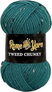 Rome Yarn Tweed Chunky Yarn | #4 Medium Worsted | Aran Fleck Yarn | Soft and Thick Yarn for Knitting and Crocheting Wool (1 Pack 6550)