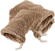 VICASKY Jute Fiber Soap Pouches Drawstring Closure Foam Net for Bath Shower and Travel