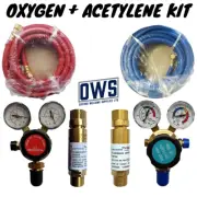 OXY ACETYLENE REGULATOR - FLASHBACK AND 5m HOSES KIT, NEXT DAY DELIVERY**