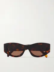 [CELINE Eyewear] CELINE Eyewear - Triomphe Tortoiseshell Acetate Sunglasses - One size One size Tortoiseshell